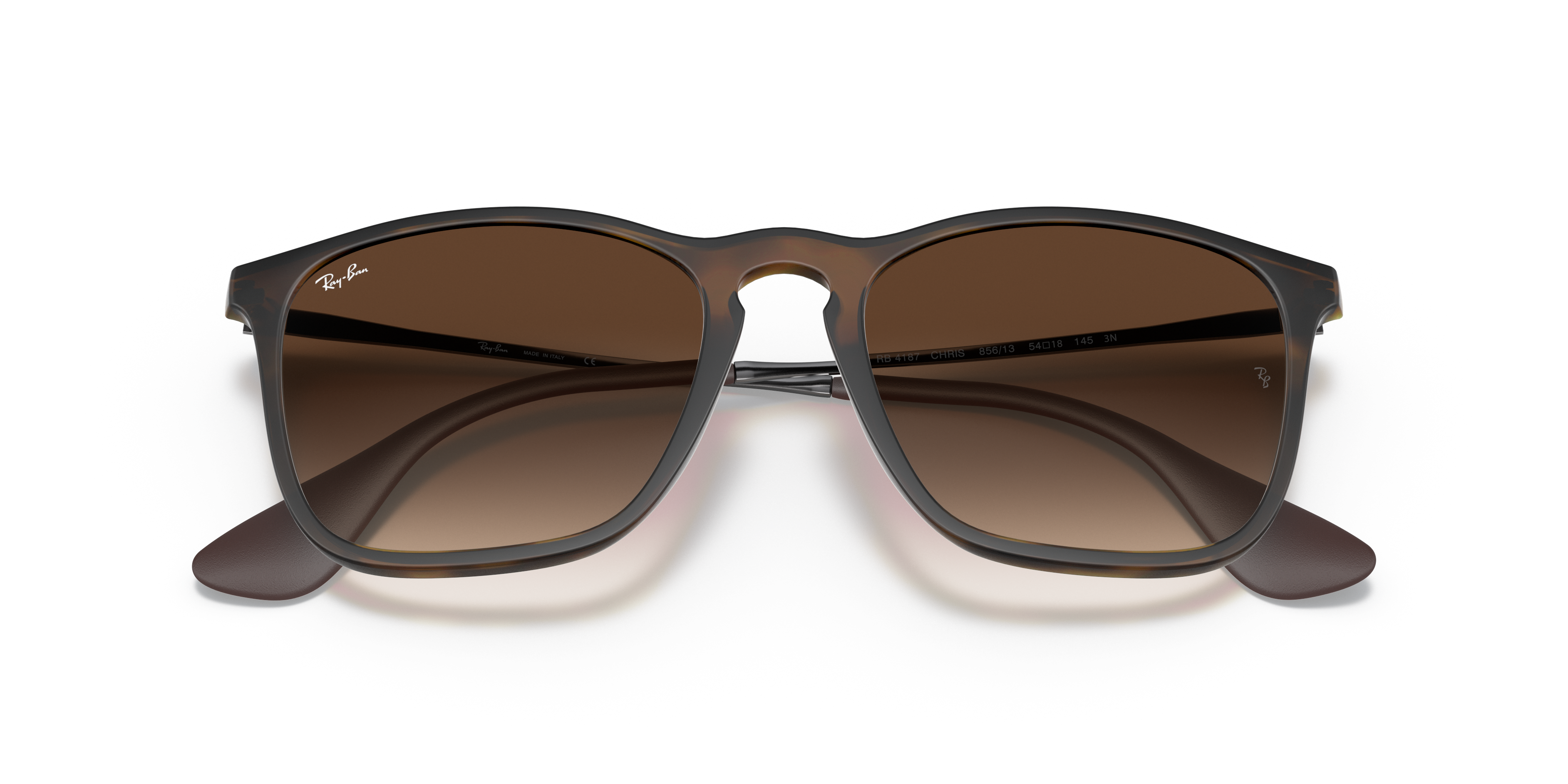 New Ray Ban Chris Sunglasses Matte Tortoise Frame RB 4187 856/13 Gradient  Brown | eBay