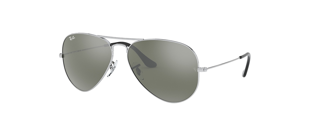 Ray Ban Rb3025 Aviator Mirror Sunglasses In Silver Metal Opsm