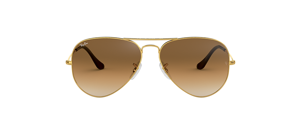 Ray Ban Rb3025 Aviator Gradient Sunglasses In Gold Metal Opsm