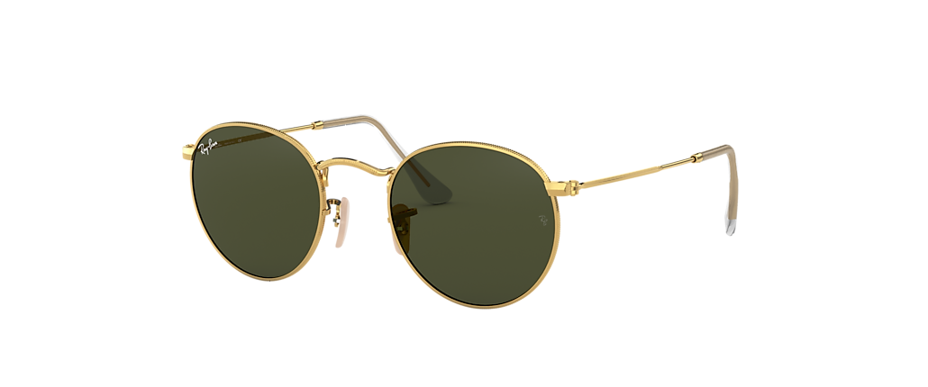 Ray ban round glasses hot sale gold