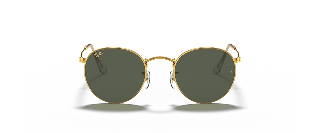 Gold rim round outlet sunglasses