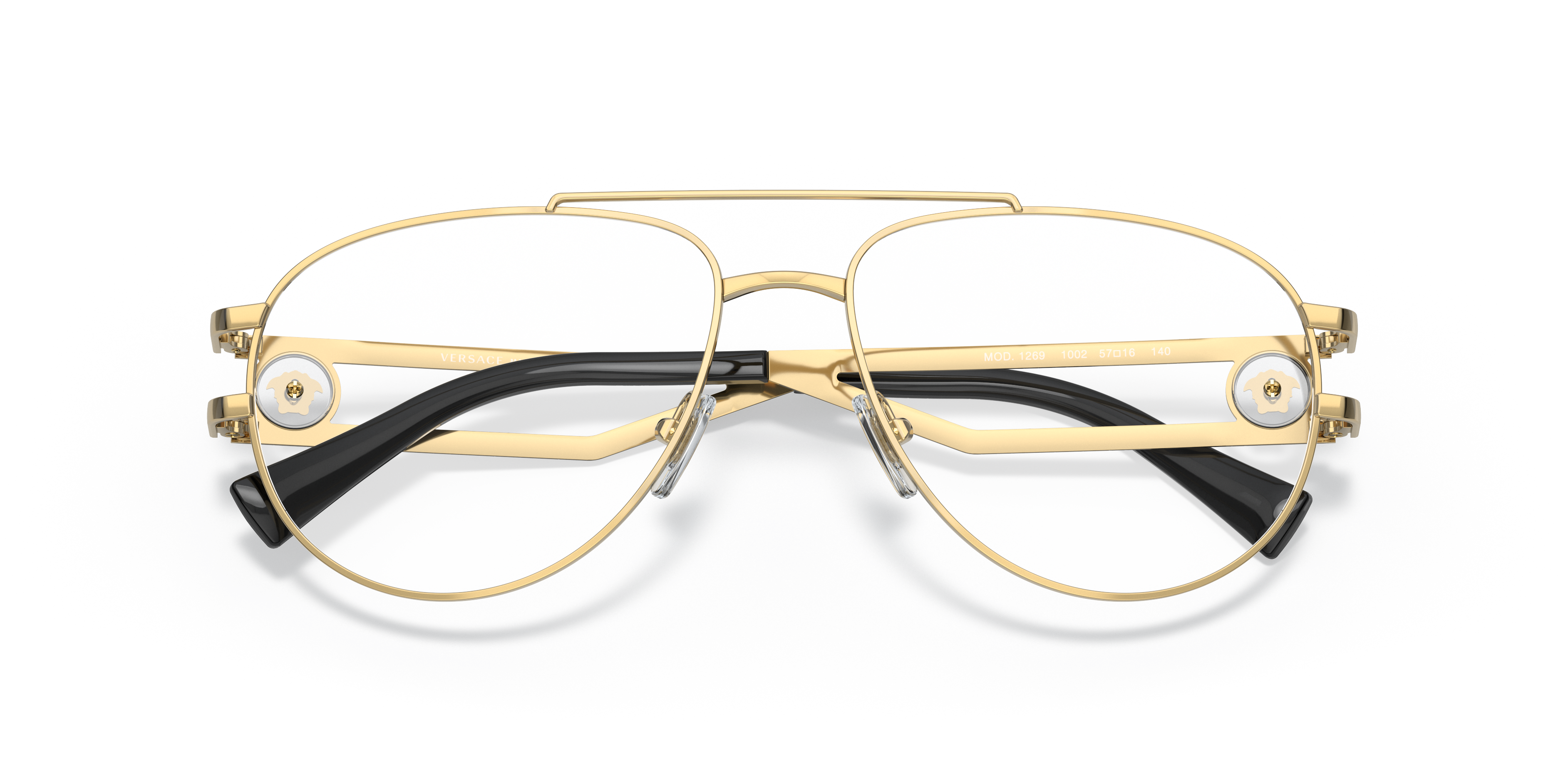 gold frame glasses versace