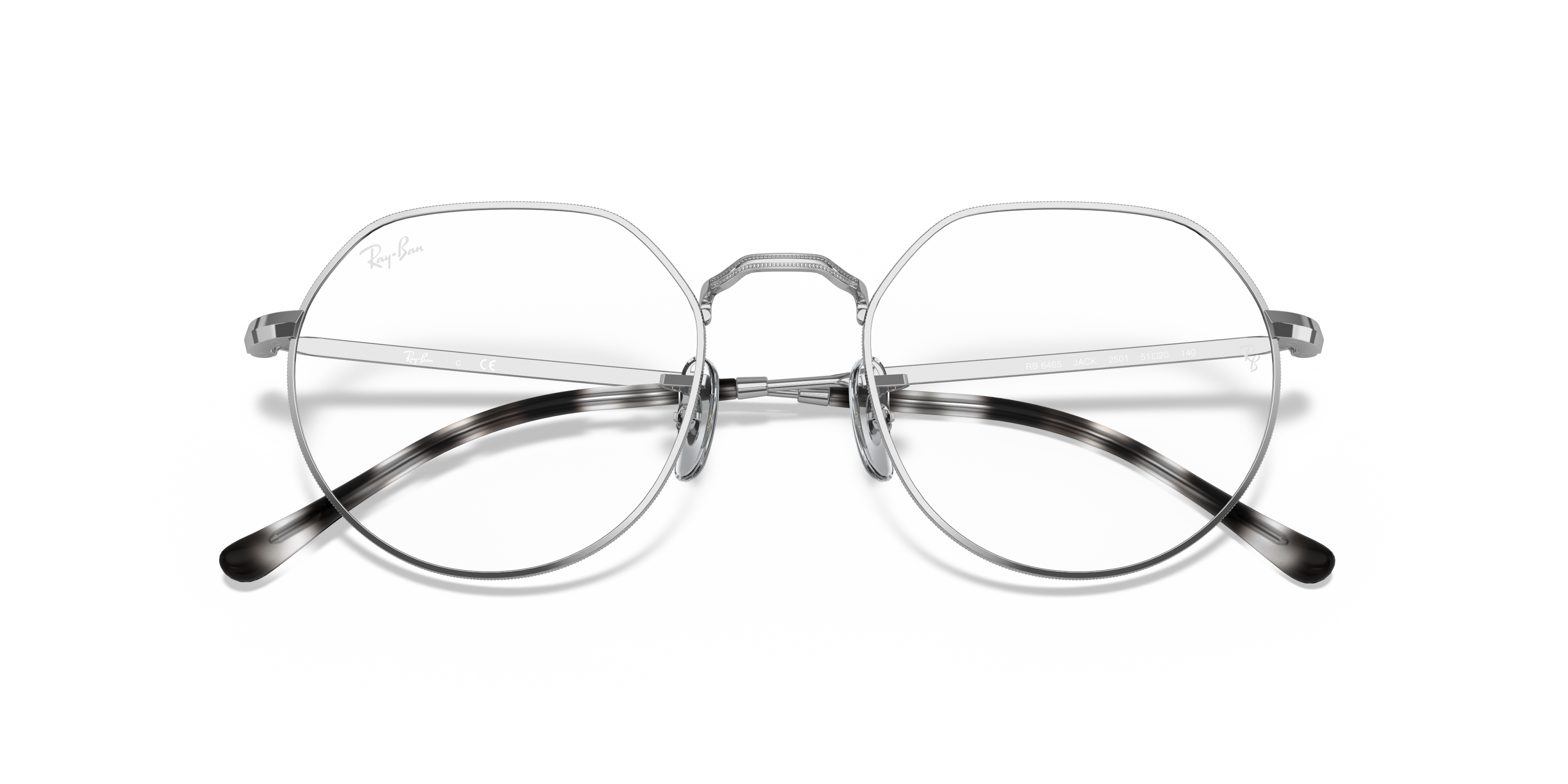 Ray-Ban RB6465 JACK Glasses in Shiny Silver Metal | OPSM