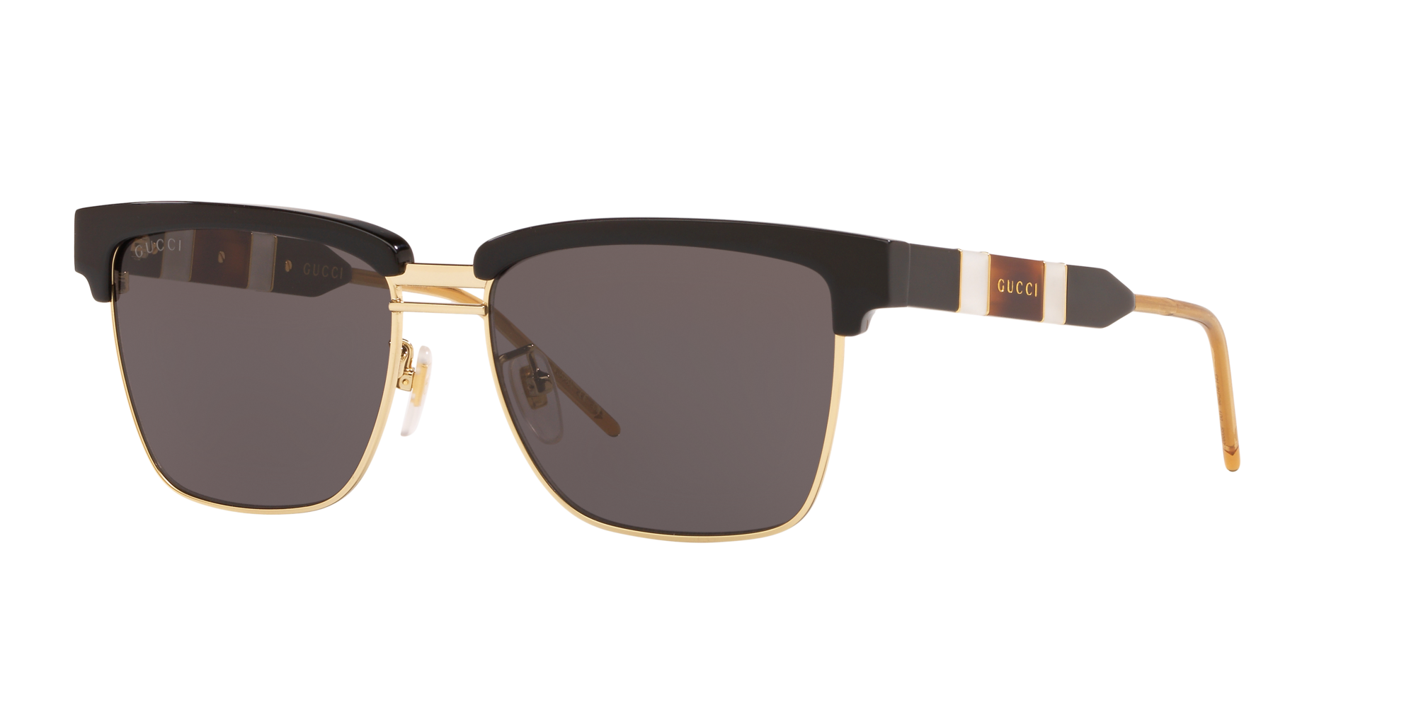 Black Acetate Rectangular-Frame Sunglasses | GUCCI® US